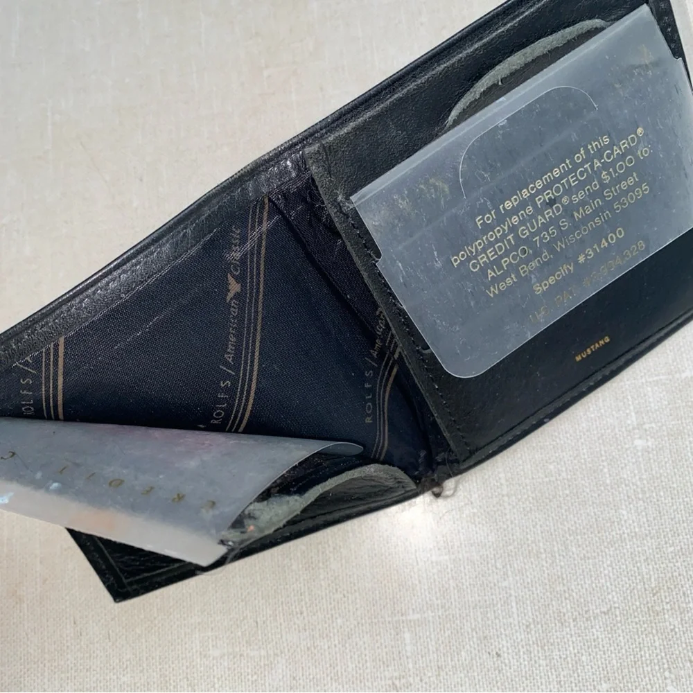 Rolf’s‎ Mustang Vintage Men’s Leather Bi Fold Black Wallet